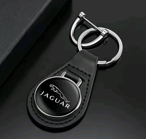 Black leather keyring - leather,