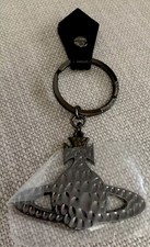 Vivienne Westwood Hammered Orb Key ring - Gunmetal