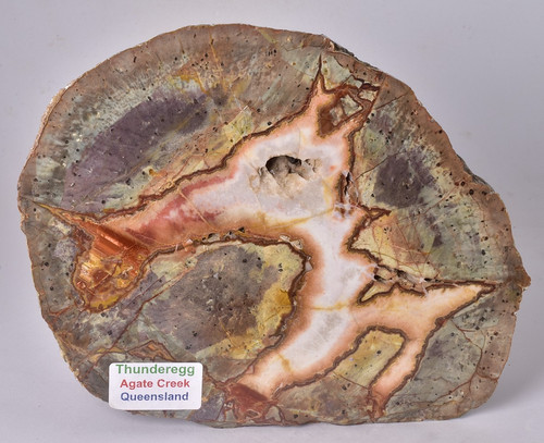 Large thunder egg half agate - thunder, half,