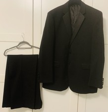 Moss Bros Men's Black Tuxedo Dinner suit Jacket 48"Reg Trousers W42" L31"