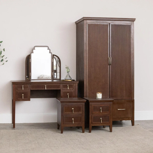 Dark brown wooden - brown, reeded