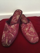 M & S ladies red silk brocade