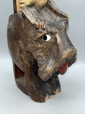 1930s BLACK FOREST DOG WOODEN CARVED SCOTTIE TERRIER ANTIQUE BRUSH HOLDER