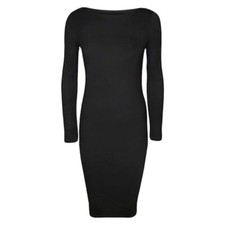 Women's Plus Size Long Sleeve Stretch Bodycon Jersey Maxi Printed Midi Dress