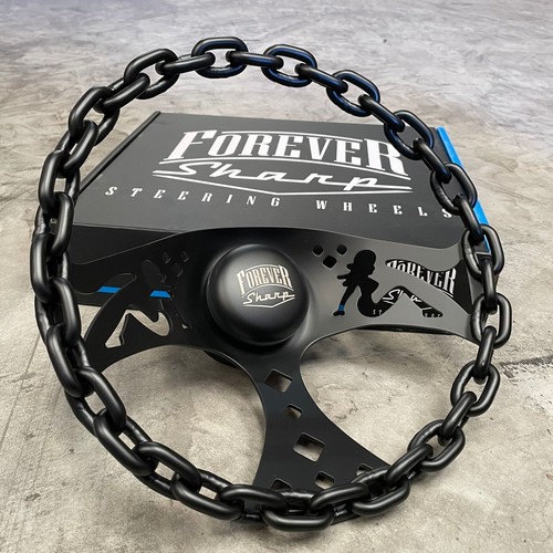 Black chain steering wheel - chain,