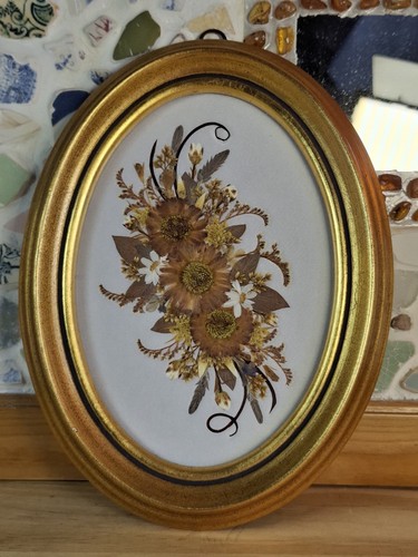 Framed pressed flowers picture - framed,