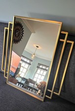 Swoon Editions Gold Brass Art Deco Celtic Brass Metal Wall Mirror - Never Used