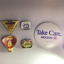 Molson Canadian Beer Badges x5 Golden Light Export (Y79)