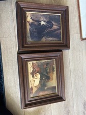 Set Of 2 Framed Wooden Print On Board 