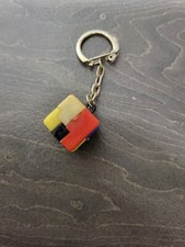 Vintage Cube Keychain Puzzle Vending Charm Gumball Machine Dice Rare Memorabilia