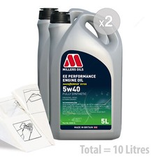 Car Engine Oil Service Kit / Pack 10 LITRES Millers EE Performance 5w-40 10L