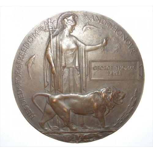 Ww1 death penny plaque george - ww1,