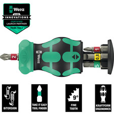 Wera Kraftform Kompakt Stubby Magazine RA 1, Ratchet Bit Screwdriver - 008891