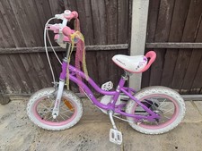 14 Inch RoyalBaby Star Bike Purple with Rear Doll Carrier Pink Seat