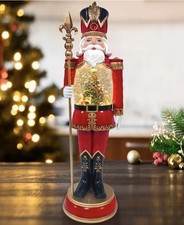 Large Traditional Glitter Spinning Nutcracker Animated LED Snowglobe 48.5cm