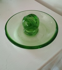 Very unusual and rare green glass antique ? ashtray