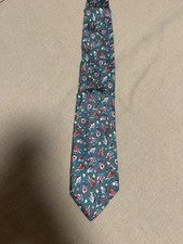 Alain Figaret Paris Tie Mens Green Silk Fish Sea Print Handmade Made in France