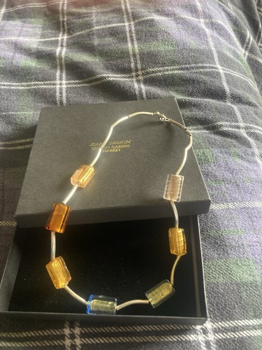 Glass beaded necklace clear - beaded,