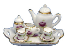 Dolls House Tea Set Pink Roses