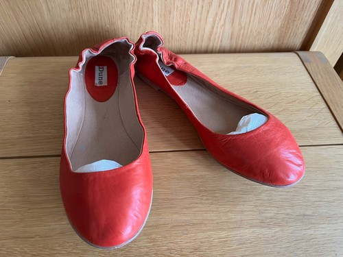 Dune flat ballerina shoes red - dune,