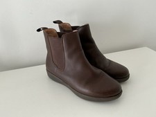 Ladies FITFLOP Ultra Comfort Brown Leather Chelsea Boots, UK Size 5, VGC