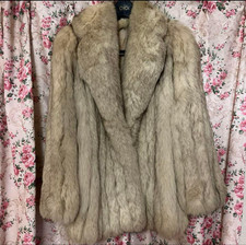 Silver Fox Fur Coat Genuine
