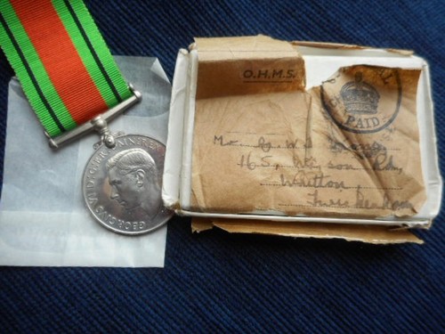 Defence medal and box - box, to