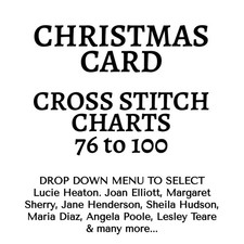 Christmas Card Collection of Cross stitch Charts 76-100 - Drop down to select.