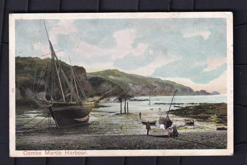 Printed postcard combe martin - printed,