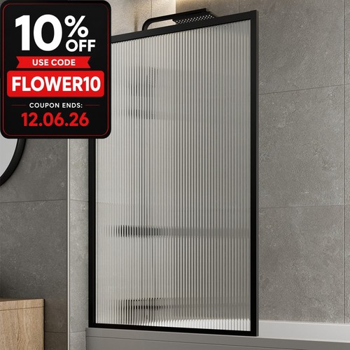 Matt black over bath - black, shower