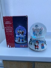 Snowman Rotating Musical Snow Globe With Changing LED Lights
