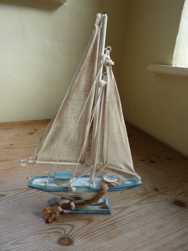 Wooden yacht ornament - yacht,