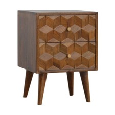 2 Drawer Bedside Table Solid