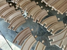 Wooden train set with track and bridges 76 pieces all ball ends - Used