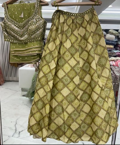 Green lengha gahgra - green, /