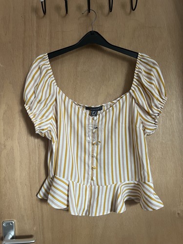 Striped blouse with sweetheart - with,