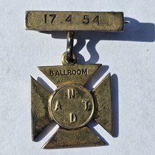 1954 N.A.T.D Hallmarked Ballroom  Dancing Medal.  UK.