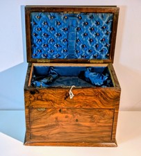 Rare Large Victorian Coromandel Jewel Box With Locking Rotating Casket