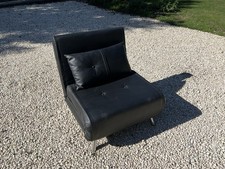 Single Chair / Sofa Bed Black Faux Leather