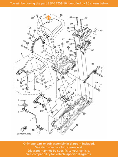 Yamaha cover tandem seat - cover,,
