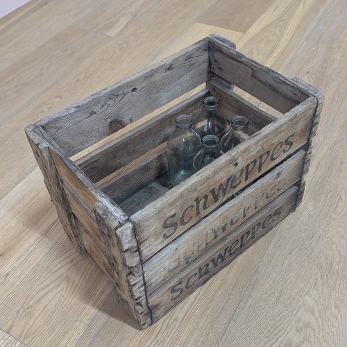 Vintage 1960s wooden - wooden, schweppes
