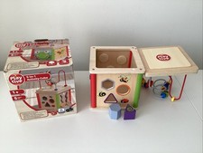 In Box Playtive preschool Toddler child's 5-in-1 activity Cube Wooden Toy