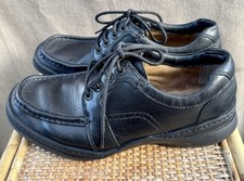 Black Leather Mens Shoes Size UK 6 EU 39.5 Wide Fit