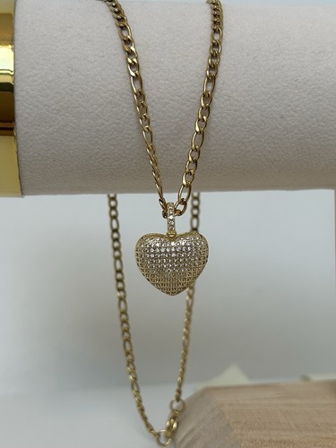Gold filled heart pendant - 9k,