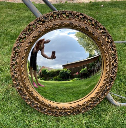 Vintage gold ornate convex - gold,