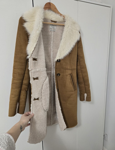 Bershka brown faux suede long - faux,