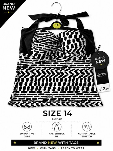 George womens tankini top - tankini, size