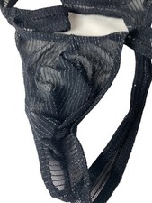 Man Posing Panties So Thoroughly Black & Thoroughly Sexy Super Sheer Micro Thong