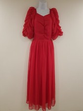 Vintage Maxi Dress Long Size 12 Pink Retro Ballgown Party 1980s Style Cocktail