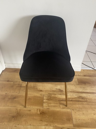 Black velvet dining chairs set - black,
